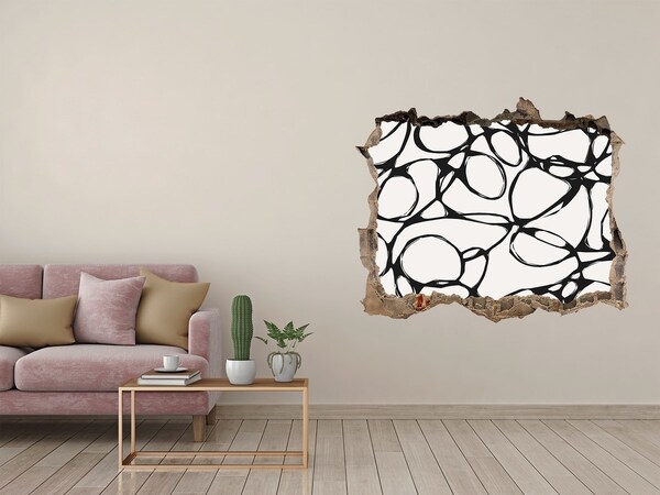 Wandsticker 3D gat met uitzicht Abstracte patronen op de muur
