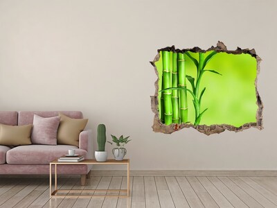 Wandsticker 3D gat met uitzicht Een groene oase achter de muur