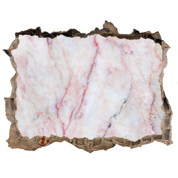 Zelfklevende muursticker 3D gat Een stenen gat met een marmeren binnenkant.