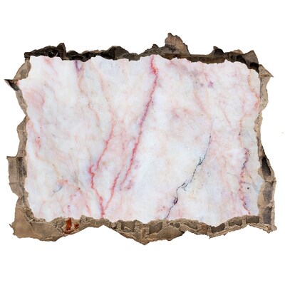 Zelfklevende muursticker 3D gat Een stenen gat met een marmeren binnenkant.