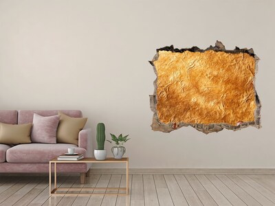 Zelfklevende muursticker 3D gat Gouden gat in de muur
