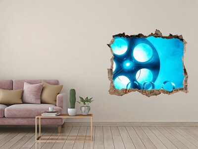 Wandsticker 3D gat met uitzicht Film in actie