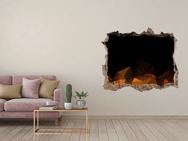 Zelfklevende 3D wandsticker illusie Het binnenste van de vulkaan