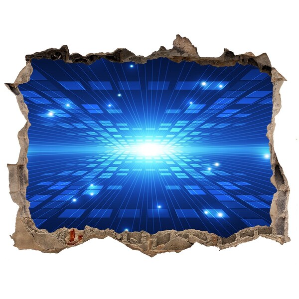 Zelfklevende 3D wandsticker illusie Digitale ruimte achter de muur