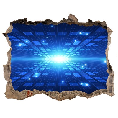 Zelfklevende 3D wandsticker illusie Digitale ruimte achter de muur