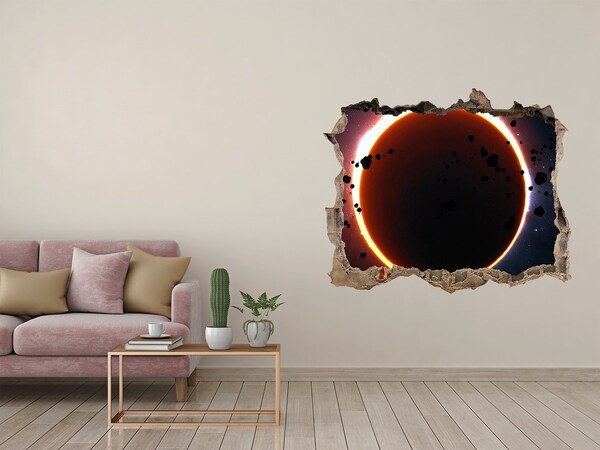 Wandsticker 3D gat met uitzicht Kosmische afgrond