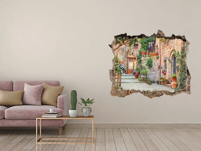 Wandsticker 3D doorkijk Een charmant stadje in Toscane