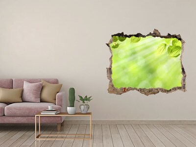 Zelfklevende muursticker 3D gat Groen paradijs achter de muur