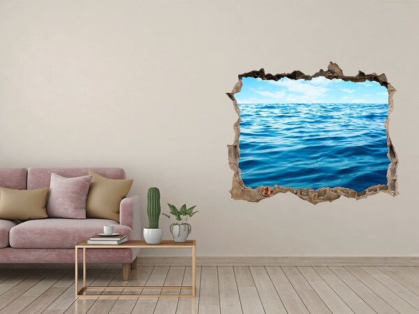 Zelfklevende 3D wandsticker illusie Uitzicht op de oceaan