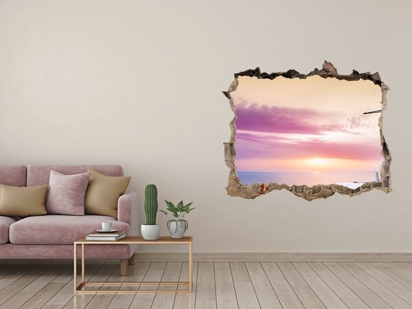 Wandsticker 3D doorkijk Uitzicht op het Griekse eiland