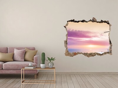 Wandsticker 3D doorkijk Uitzicht op het Griekse eiland