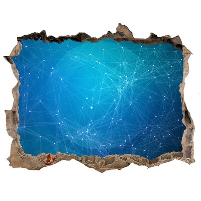 Zelfklevende 3D wandsticker illusie Kosmisch portaal in de muur