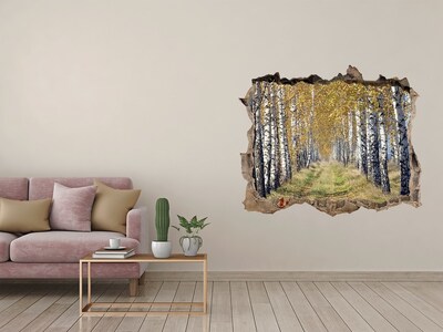 Wandsticker 3D doorkijk Herfstberkenlaan