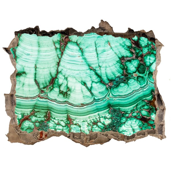 Zelfklevende muursticker 3D gat Malachietgrot