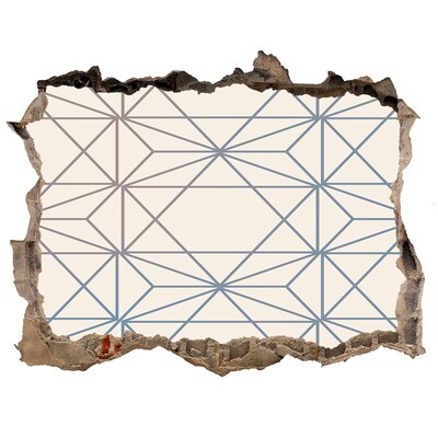 Wandsticker 3D doorkijk Geometrisch patroon door een gat in de muur