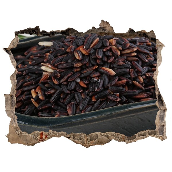 Wandsticker 3D gat met uitzicht Zwarte Rijstfeest