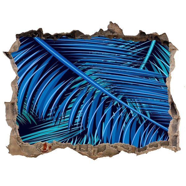 Wandsticker 3D doorkijk Tropische oase met palmbomen