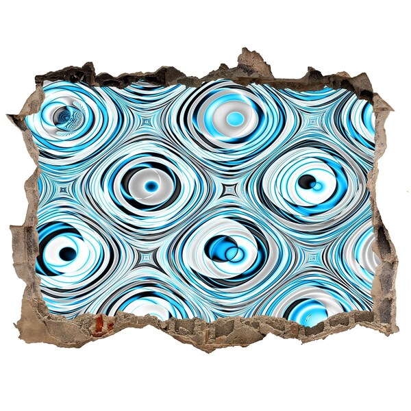 Wandsticker 3D gat met uitzicht Waterwervels in beton