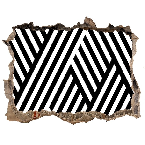 Zelfklevende muursticker 3D gat Geometrische patronen in een gat in de muur