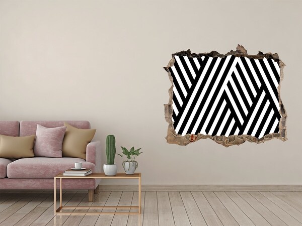 Zelfklevende muursticker 3D gat Geometrische patronen in een gat in de muur