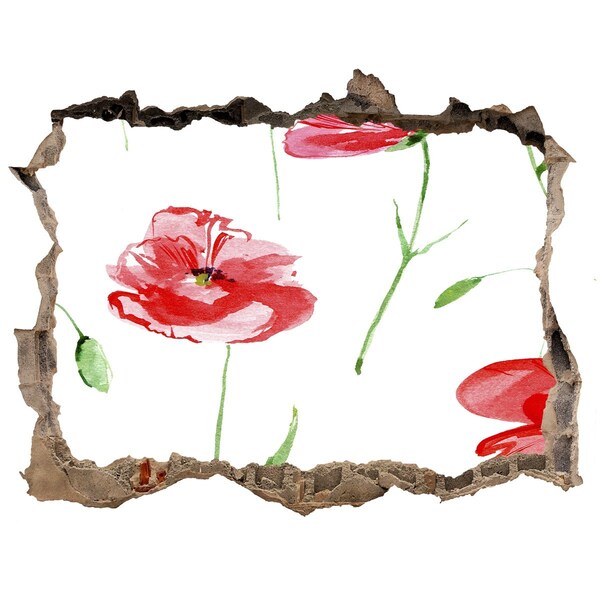 Wandsticker 3D doorkijk Bloemengat in de muur