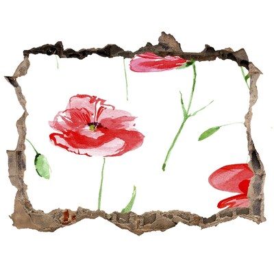 Wandsticker 3D doorkijk Bloemengat in de muur