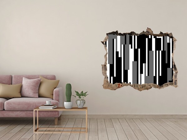 Zelfklevende 3D wandsticker illusie Moderne kunst aan de muur