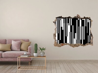 Zelfklevende 3D wandsticker illusie Moderne kunst aan de muur