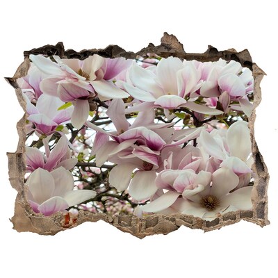 Wandsticker 3D gat met uitzicht Magnolia Bloemenparadijs