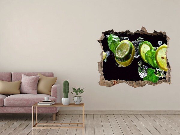 Zelfklevende 3D wandsticker illusie Een frisse citroensmaak