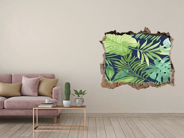 Wandsticker 3D doorkijk Tropische jungle