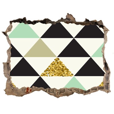 Zelfklevende muursticker 3D gat Geometrische patronen op de muur