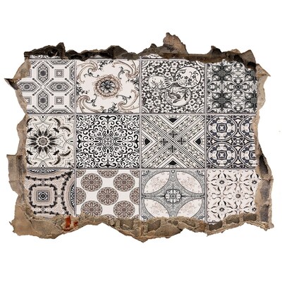 Wandsticker 3D doorkijk Tegels in vintage stijl