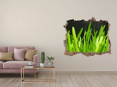 Zelfklevende 3D wandsticker illusie Groen paradijs achter de muur