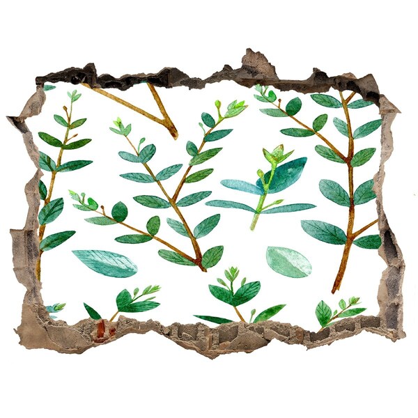 Wandsticker 3D doorkijk Groene tuin van beton