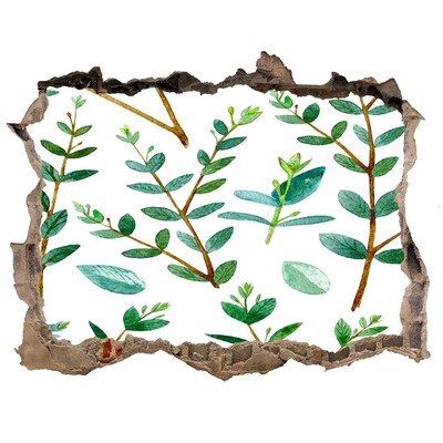 Wandsticker 3D doorkijk Groene tuin van beton