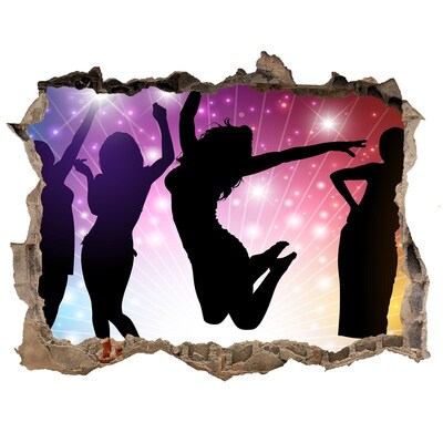 Wandsticker 3D gat met uitzicht Dansen in de schijnwerpers