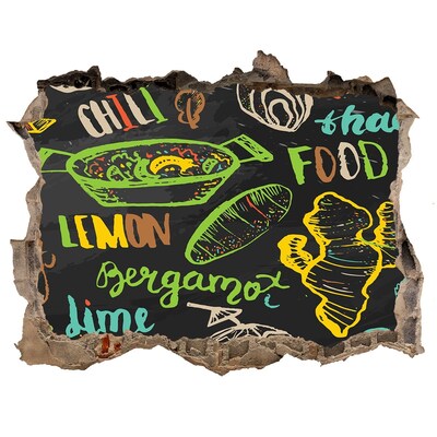 Zelfklevende muursticker 3D gat Keukeninspiratie