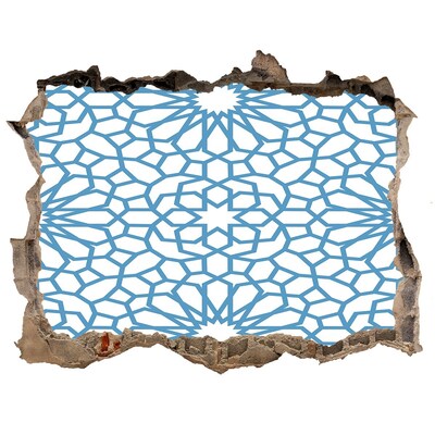 Wandsticker 3D doorkijk Mozaïekpatroon in een gat in de muur