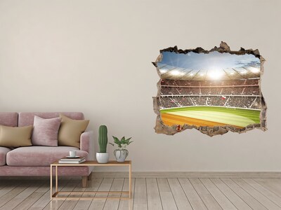 Wandsticker 3D gat met uitzicht Het stadion in actie.
