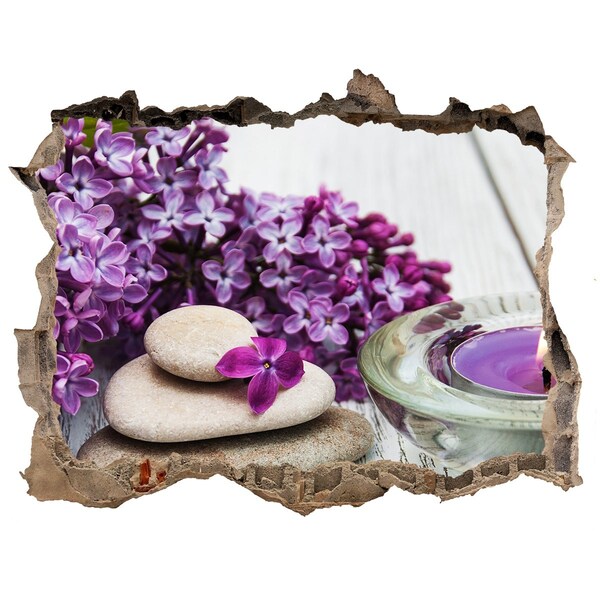 Zelfklevende muursticker 3D gat Een bloemenoase van rust