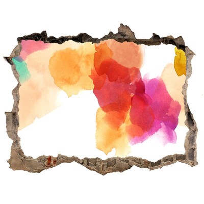 Wandsticker 3D gat met uitzicht Kleurrijk gat in de muur