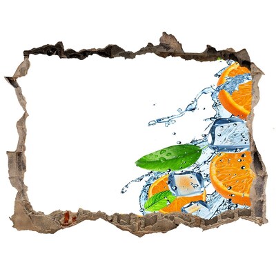 Wandsticker 3D doorkijk Verfrissende citruscocktail