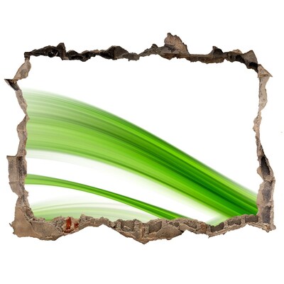 Zelfklevende 3D wandsticker illusie Groene weide door een gat in de muur