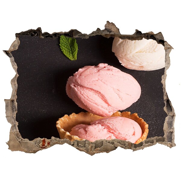 Wandsticker 3D doorkijk Een ijsfeest in een verborgen pareltje