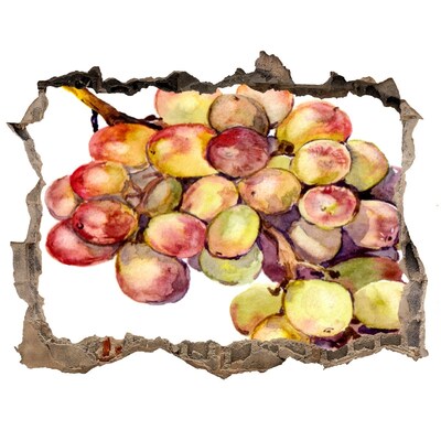 Wandsticker 3D gat met uitzicht Fruit in een gat in de muur