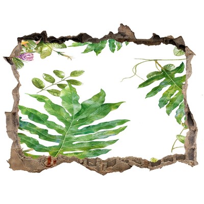 Zelfklevende muursticker 3D gat Tropisch paradijs achter de muur