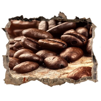 Zelfklevende muursticker 3D gat Koffie in het hart van de muur