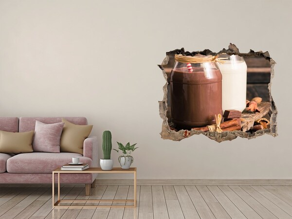 Zelfklevende 3D wandsticker illusie Chocoladelekkernijen in een natuurlijke omgeving