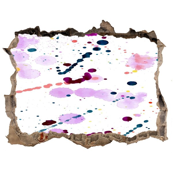 Wandsticker 3D doorkijk Een kleurrijke explosie van creativiteit